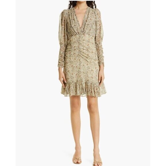 byTiMo Womens Size Small Floral Print V-Neck Long Sleeve Georgette Dress NWT - Picture 1 of 16